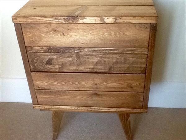 upcycled pallet nightstand with storage