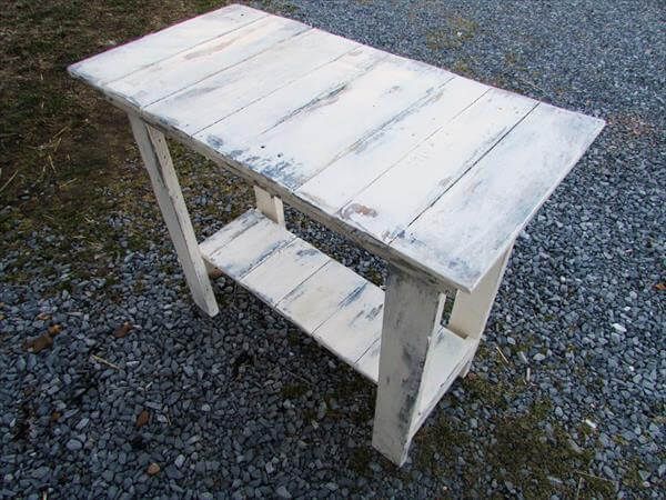 upcycled pallet sofa side table