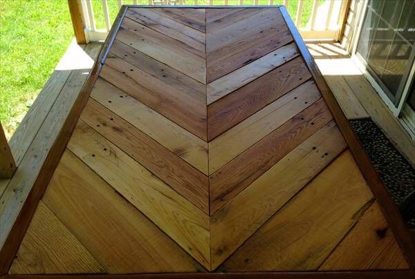 upcycled pallet chevron dining table