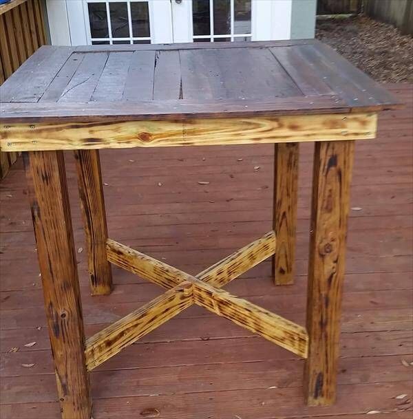 reclaimed pallet high top dining table