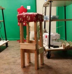 recycled pallet padded stool