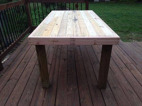 recycled pallet wood patio table