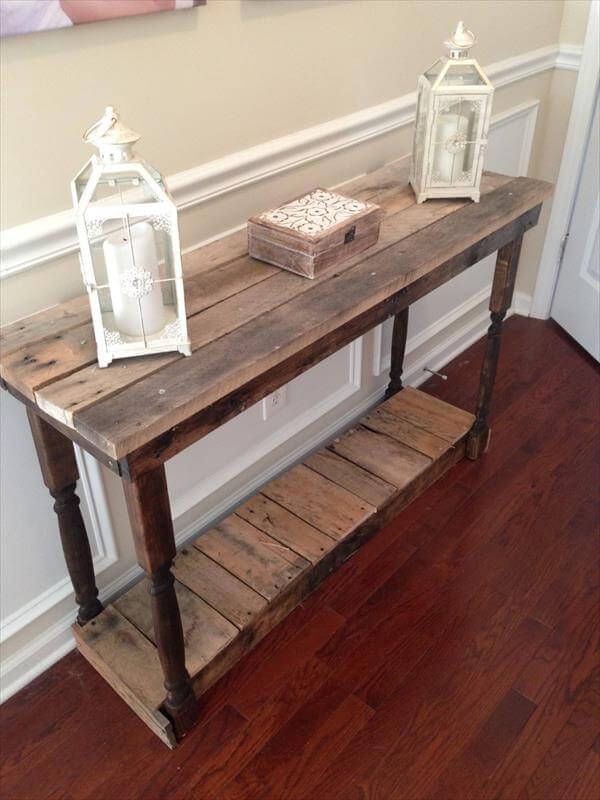 diy pallet accent foyer table