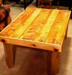 salvaged pallet cedar wood coffee table