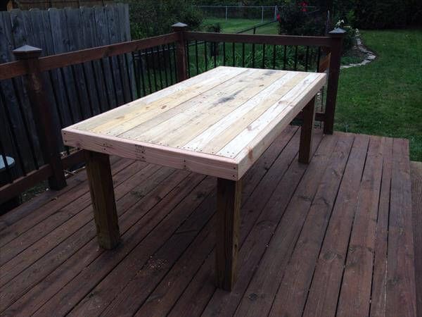 handmade pallet wood patio table