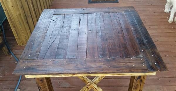 reused pallet dining table