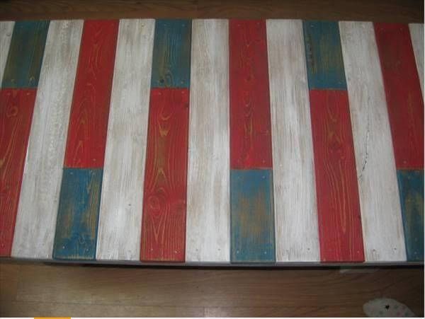 upcycled pallet hand painted coffee table