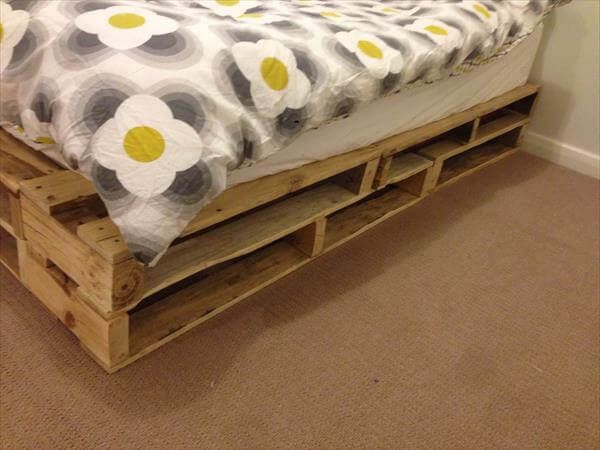 reclaimed pallet bed with storage