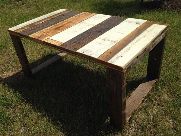 reclaimed pallet coffee table with box like flat legs
