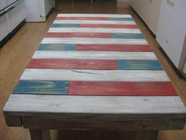 reclaimed pallet colorful coffee table