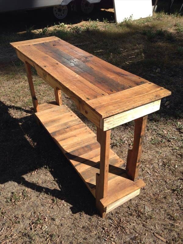 recycled pallet entry table and foyer table