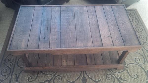 wooden pallet two leveled coffee table