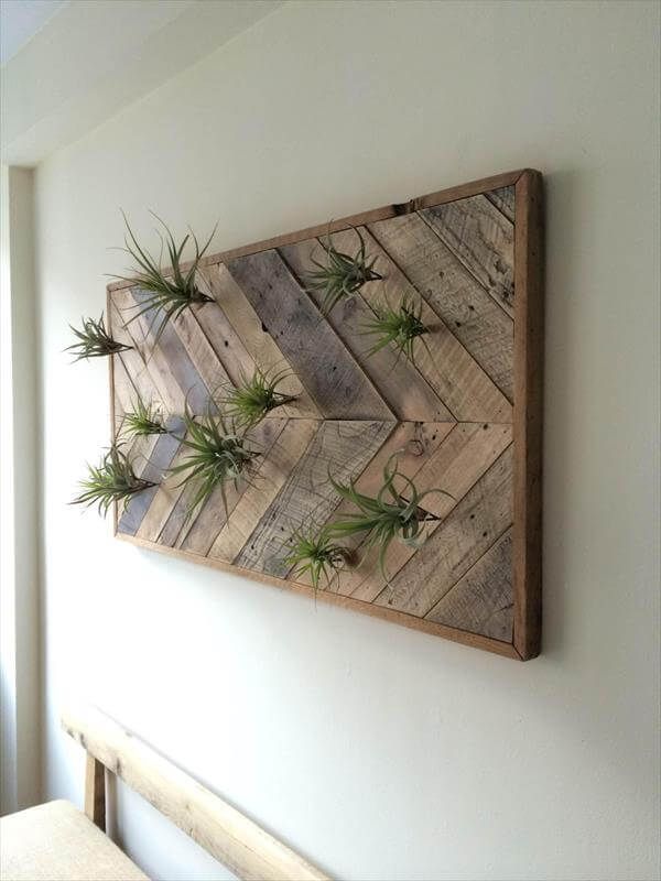 upcycled pallet chevron wall art
