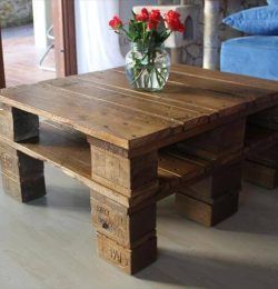 recycled pallet squared top coffee table