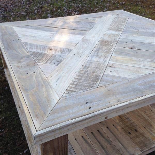 pallet squared top rustic coffee table