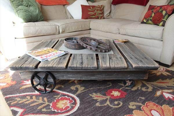 recycled pallet vintage coffee table