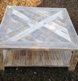 reclaimed pallet patterned top coffee table