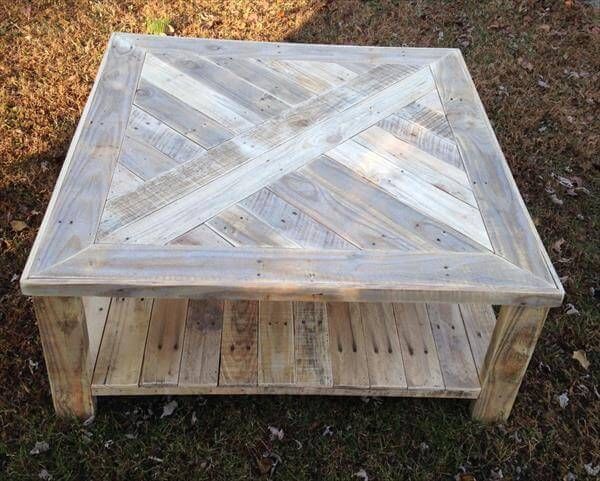 reclaimed pallet patterned top coffee table