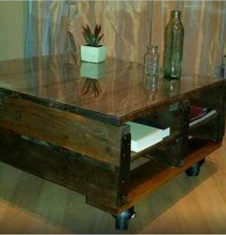 upcycled pallet coffee table with book storage