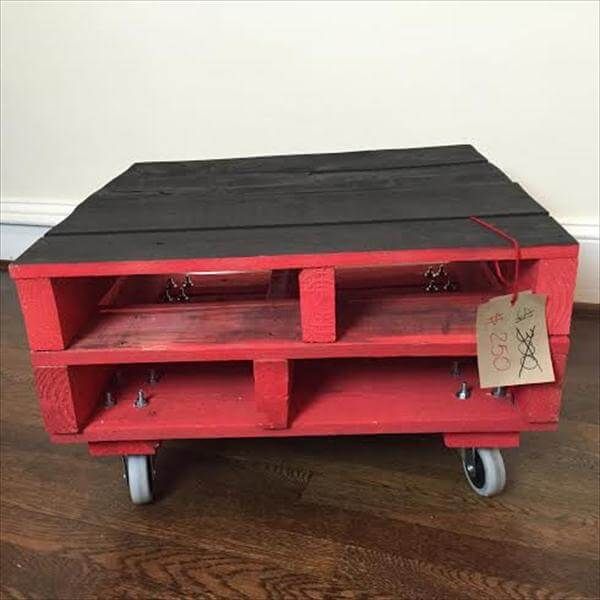 recycled pallet chalk painted coffee table