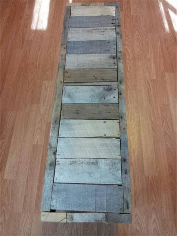 upcycled pallet rustic entryway bench