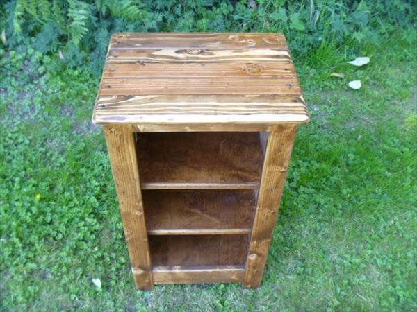 repurposed pallet cabinet or bookcase