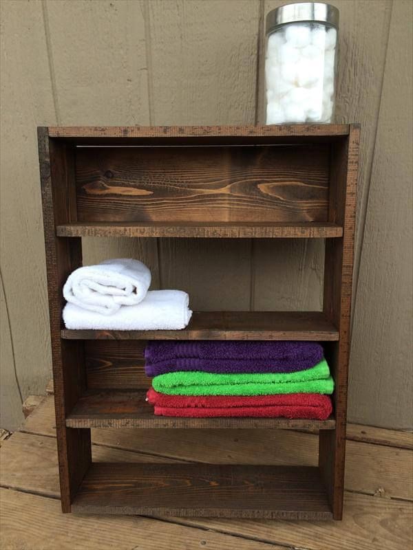 upcycled pallet wall hanging shelves