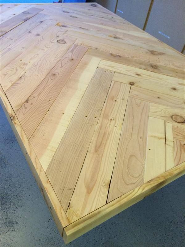 reclaimed chevron pallet table