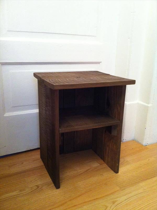 recycled pallet nightstand
