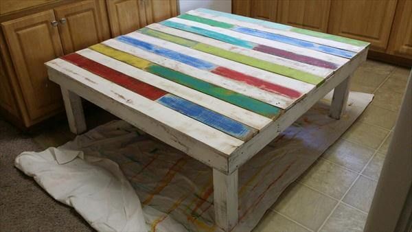 upcycled pallet wide coffee table