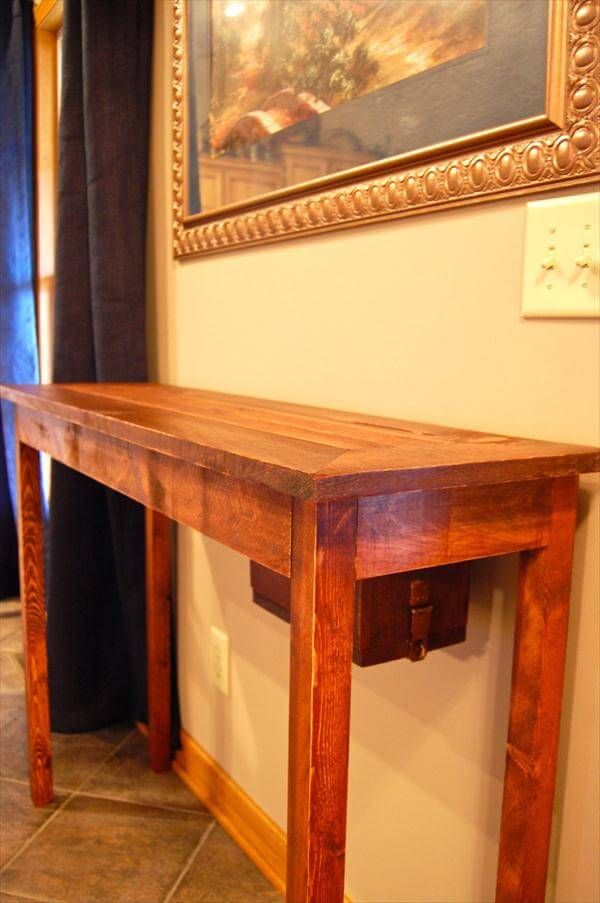 repurposed pallet console table