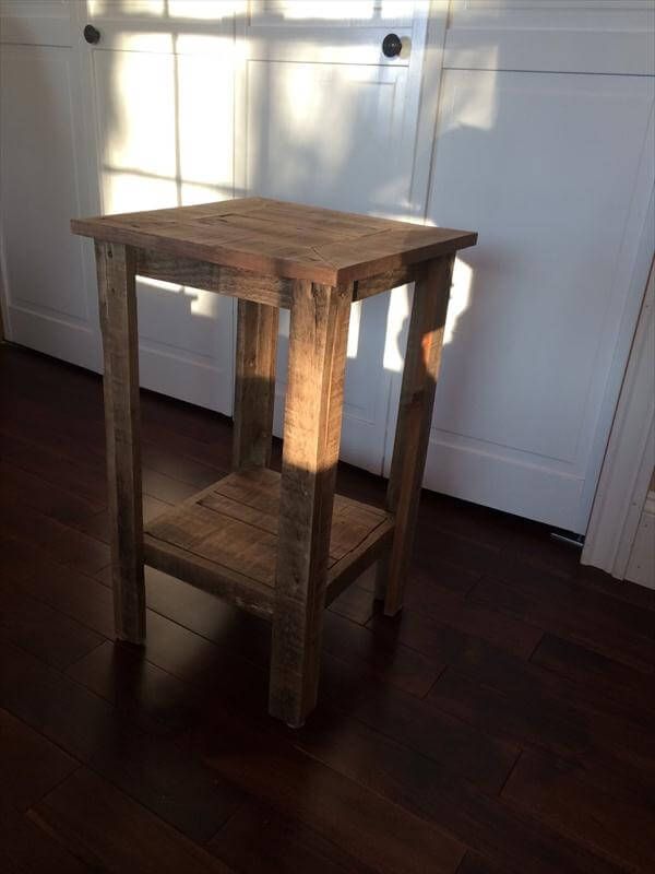 handmade pallet side table and nightstand