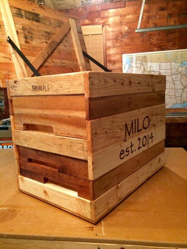 upcycled pallet rustic storage chest
