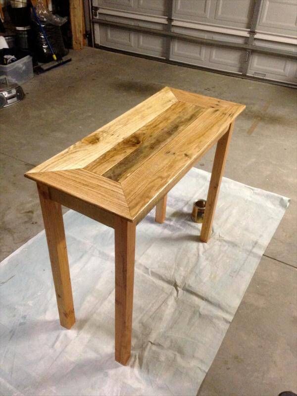 reclaimed pallet console table