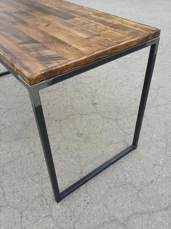 upcycled pallet desk with metal fate box legs