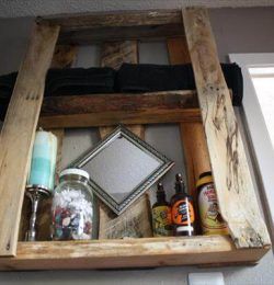 recycled pallet wall mounted shelves