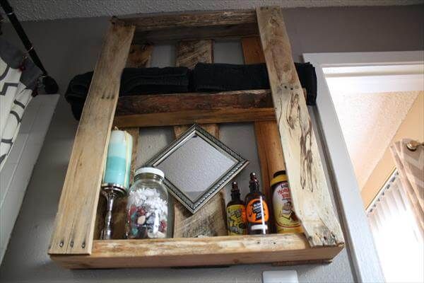 recycled pallet wall mounted shelves