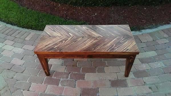 recycled pallet chevron coffee table