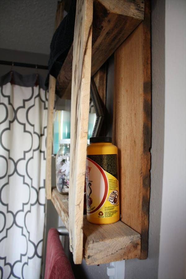 upcycled pallet wall mounted shelves
