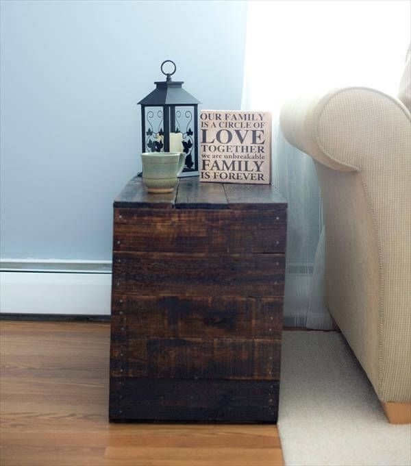 handcrafted pallet side table
