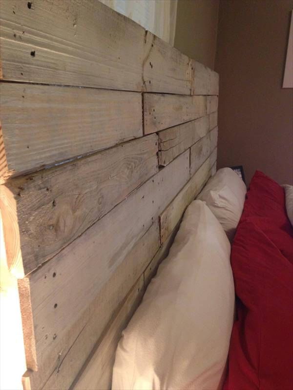 recycled pallet headboard