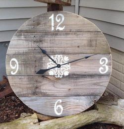 recycled pallet wall clock