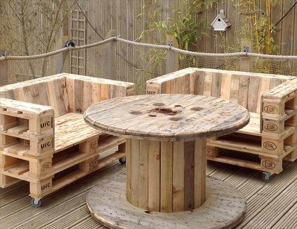 upcycled pallet patio chairs on wheels