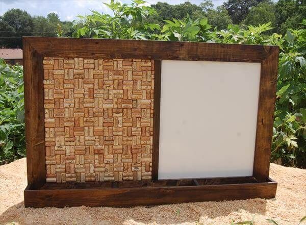 wooden pallet white board and mail organizer