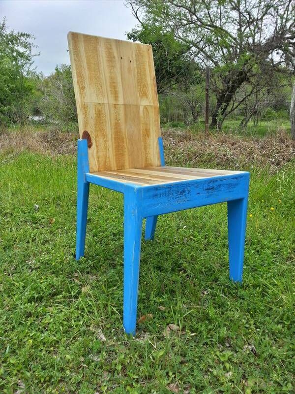 repurposed pallet outdoor chair