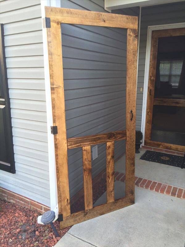 wooden pallet screen door