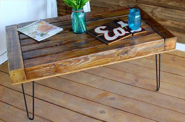 handcrafted pallet wood coffee table