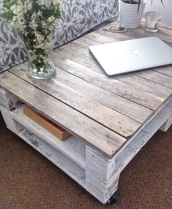 reclaimed pallet shabby chic coffee table