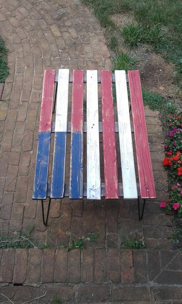 recycled pallet flag table