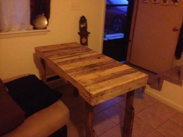 handcrafted pallet desk with side tabletop